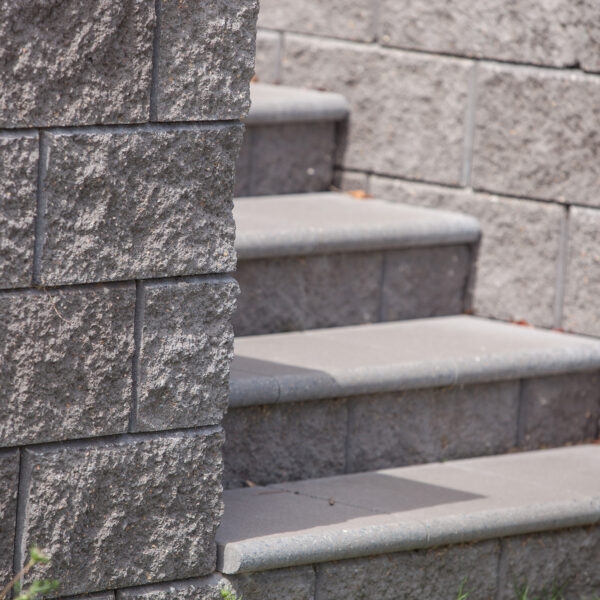 Versawall Retaining Wall and Steps - Charcoal