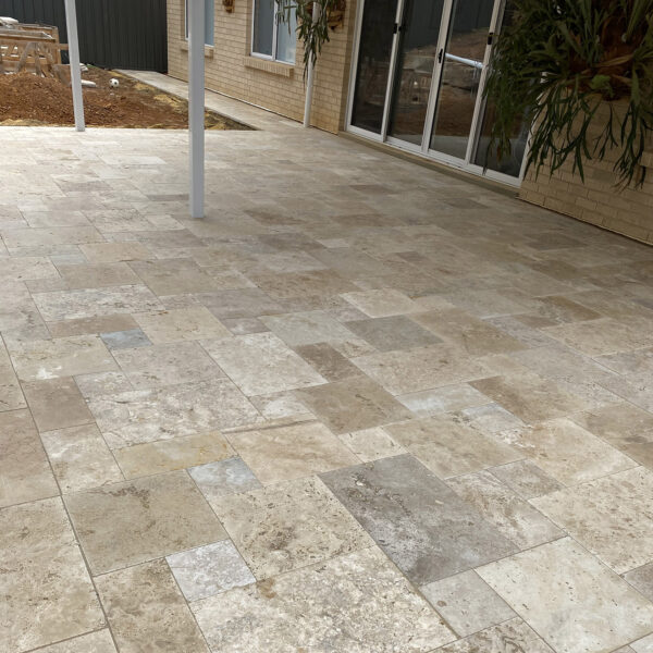 Classic Blend Travertine Patio Pavers - French Pattern Travertine Pavers