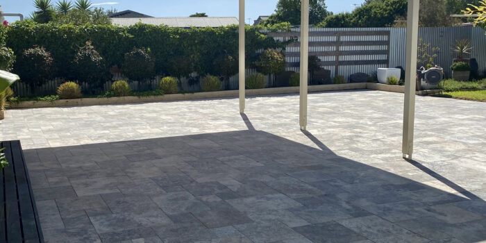 Silver Travertine Patio Pavers - Silver Travertine French Pattern Pavers