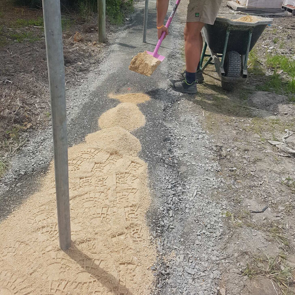 Step 3 Leveling pad Retaining Wall DIY