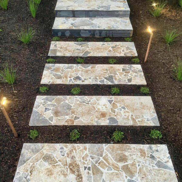 Travertine Crazy Pave Steppers | River Landscapes