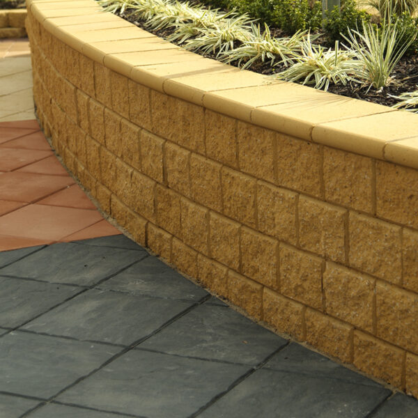 AB Junior Block Garden Wall & Cap - Sunstone