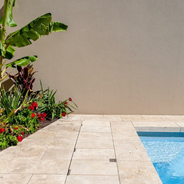 Classic Blend Travertine Pool Paving | Outside Developments