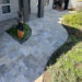 12mm Oyster Travertine French Pattern tiles front porch | Hourigan Landscaping