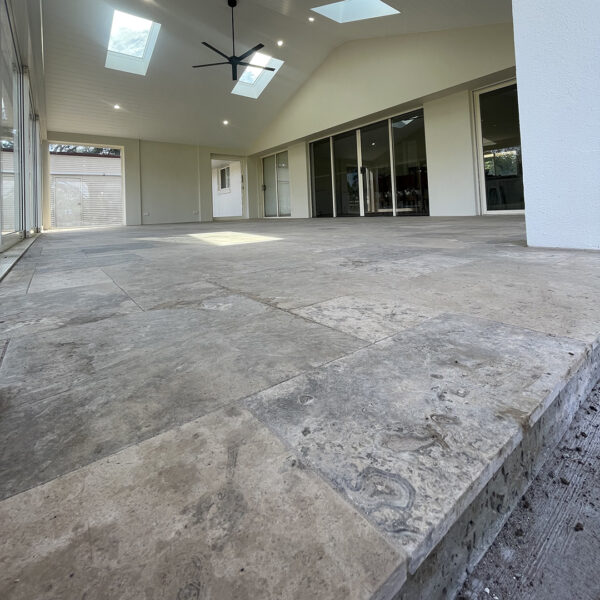 Silver Travertine Floor Tile | Built By Scanlon