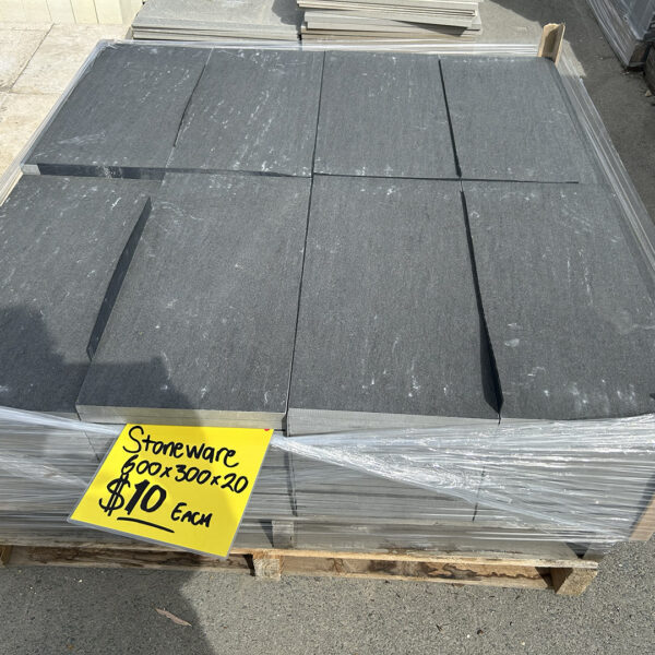 Stoneware Stone Graphite 600x300x20mm $10 each. Available Mt Barker