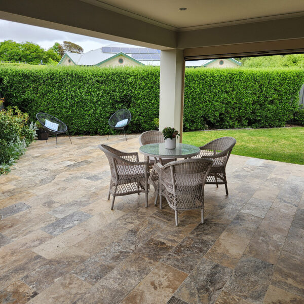 Oyster Travertine Tiles 600x300 | Alfresco paving | TPT Mt Gambier